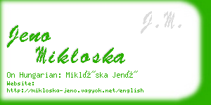 jeno mikloska business card